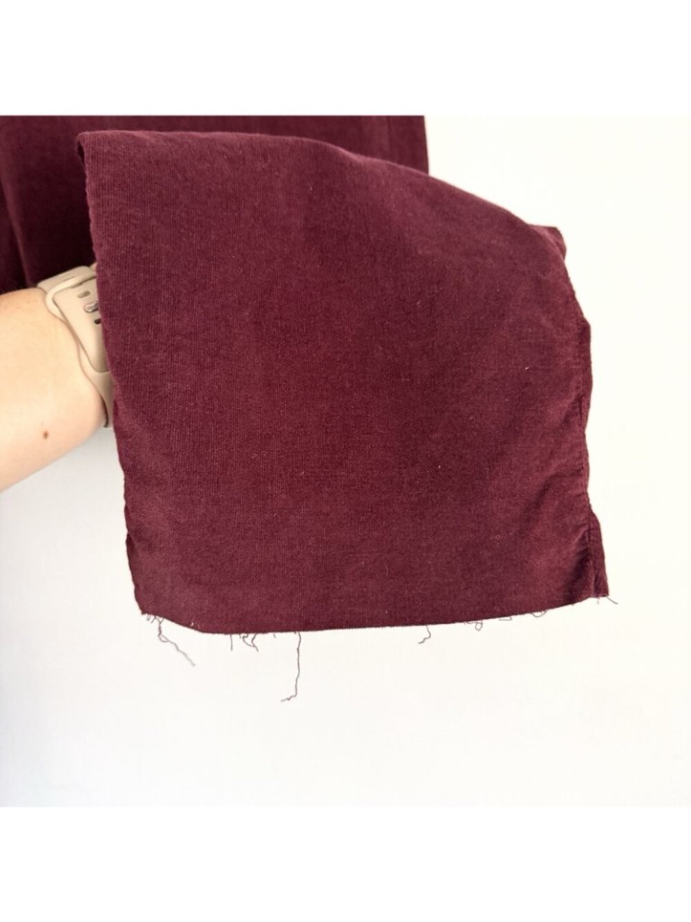 Frank and Eileen Maroon Kinsale Micro Corduroy Pants Raw Hem Women’s Size 12 - Picture 5 of 8